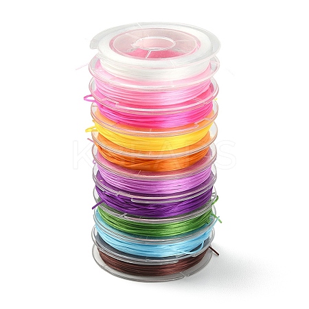10 Rolls 10 Colors Flat Elastic Crystal String Set EW-YW0001-10-1