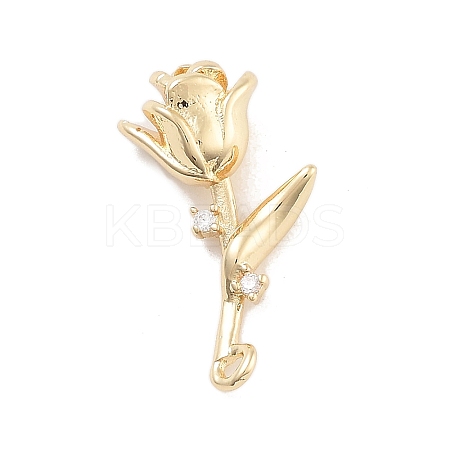 Brass Pave Clear Cubic Zirconia Pendants KK-Z061-12G-1