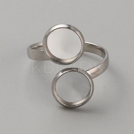304 Stainless Steel Open Cuff Ring Components LS-STAS-WH0027-57P-1