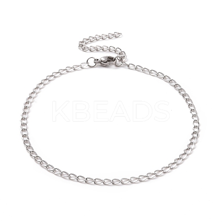 Non-Tarnish 304 Stainless Steel Curb Chain Bracelet for Men Women BJEW-E031-15P-01-1