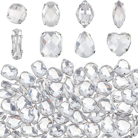 80Pcs 8 Style Acrylic Sew on Rhinestone OACR-FG0001-17-1