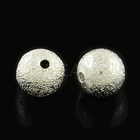 Brass Textured Beads KK-R012-6mm-P-1