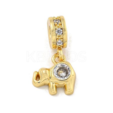 Brass Micro Pave Clear Cubic Zirconia Pendants KK-U007-02G-06-1