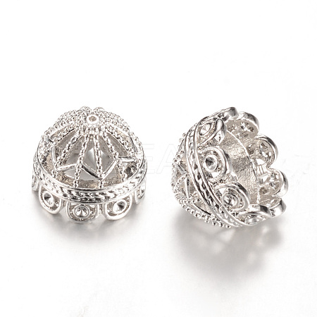 Alloy Bead Cap Rhinestone Settings PALLOY-S090-36P-LF-1