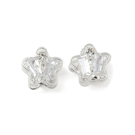Brass Micro Pave Cubic Zirconia Beads KK-S336-08S-C-1