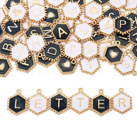 52Pcs 2 Colors Alloy Enamel Pendants ENAM-TA0002-97B-1