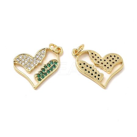 Brass Micro Pave Cubic Zirconia Pendants KK-E068-VB129-1