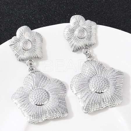 304 Stainless Steel Dangle Stud Earrings EJEW-G423-14P-1