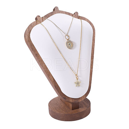 Bust Shaped Wooden Necklace Display Stands NDIS-WH0003-018D-1