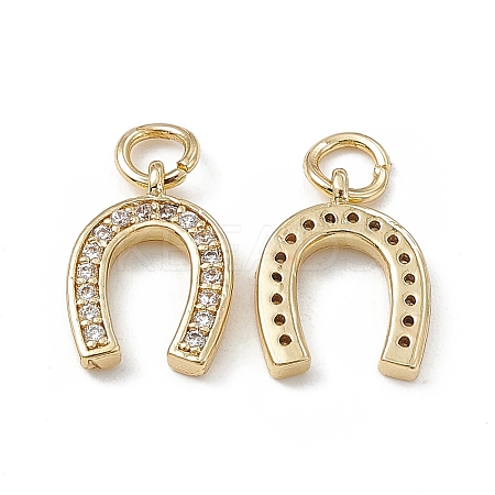 Brass Micro Pave Cubic Zirconia Charms KK-E068-VB278-1