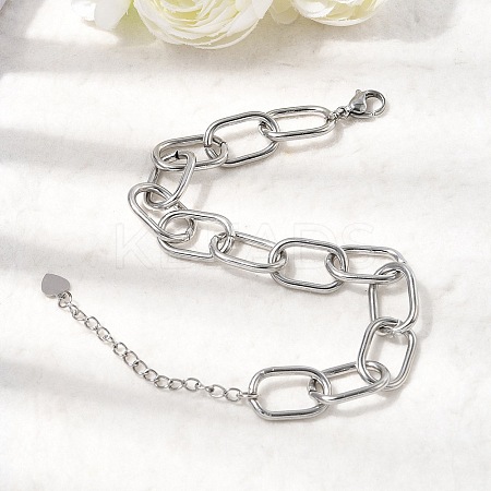 Brass Cable Chain Bracelets for Women BJEW-H639-07P-1