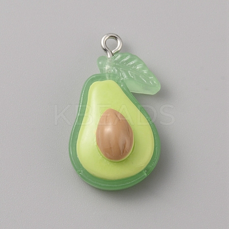 Translucent Resin Pendants RESI-WH0022-02B-1