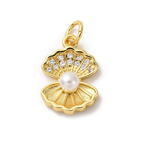 Brass Micro Pave Cubic Zirconia Pendants X-KK-I276-08G-1