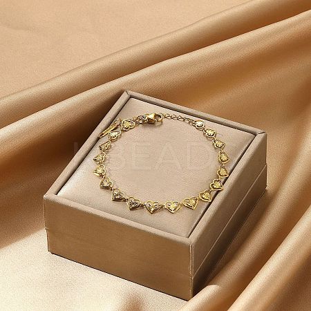 304 Stainless Steel Link Chain Bracelets for Women BJEW-P372-02B-G-1
