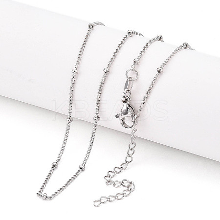 Round Brass Curb Chain Necklaces for Women NJEW-G084-18P-1