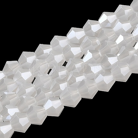 Imitation Jade Electroplate Glass Beads Strands EGLA-F029-J4mm-A06-1