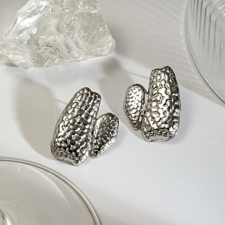 304 Stainless Steel Stud Earrings for Women WGFE882-02-1