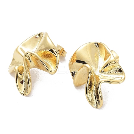 Ion Plating(IP)  304 Stainless Steel Stud Earrings EJEW-C062-03G-1