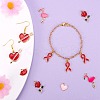 36Pcs 6 Style Valentine's Day Alloy Enamel Pendants ENAM-LS0001-72-6