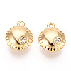 Brass Micro Pave Clear Cubic Zirconia Pendants KK-T078-13G-1