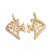Brass Cubic Zirconia Pendants ZIRC-I062-17G-2