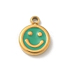 Ion Plating(IP) 304 Stainless Steel Enamel Charms STAS-G351-02G-2