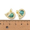 Brass Micro Pave Cubic Zirconia Pendants KK-A197-12G-3