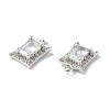 Brass Micro Pave Clear Cubic Zirconia Charms KK-E068-VF223-3