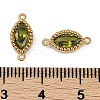 Ion Plating(IP) 304 Stainless Steel Cubic Zirconia Horse Eye Links Connector Charms STAS-K256-21G-4