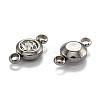 Flat Round 304 Stainless Steel Cubic Zirconia Links STAS-P029-M-5