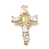 Rack Plating Brass Micro Pave Cubic Zirconia Links KK-P287-51G-02-1