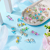 24Pcs 6 Colors Synthetic Moonstone Dyed Pendants with Antique Silver Plated Alloy Wing FIND-TA0003-86-4