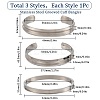 3Pcs 3 Style 304 & 201 Stainless Steel Grooved Bangle Making BJEW-SC0001-16-2