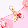 Flower & Mushroom Alloy Enamel Pendant Decorations HJEW-YW00055-06-1