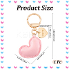 1Pc Imitation Leather Heart Keychain KEYC-CL0001-14F-2