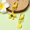 Spray Painted Alloy Pendant Decorations HJEW-YW00024-02-1