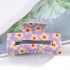 12Pcs 6 Colors Flower Pattern PVC Plastic Claw Hair Clips OHAR-CC0001-01-5