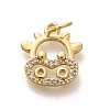 Rack Plating Brass Micro Pave Cubic Zirconia Pendants KK-H508-28G-04-1