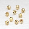 Faceted Round Brass Spacer Beads KK-L147-190-4mm-NR-1