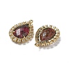 Natural Rhodonite Faceted Teardrop Pendants G-I375-01G-09-2