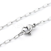 304 Stainless Steel Paperclip Chain Necklace with Lobster Claw Clasps for Men Women NJEW-H205-03P-01-1