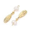Natural Cultured Freshwater Pearl & Brass Pendants KK-U062-09G-2