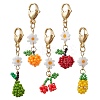5Pcs Glass Seed Beaded Fruits Pendant Decorations HJEW-MZ00151-1