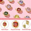 10Pcs 7 Colors Golden Plated Brass Pave Cubic Zirconia Connector Charms KK-CJ0002-27-3