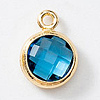 Birthstone Brass K9 Glass Charms KK-H002-28G-12-1