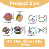 8Pcs 4 Styles Stainless Steel Cuff Earrings EJEW-HS0001-10MC-2