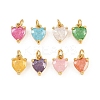 Brass Pave Cubic Zirconia Charms KK-Q085-08G-1