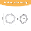 DICOSMETIC 10Pcs 5 Colors 304 Stainless Steel Linking Rings STAS-DC0013-02-2