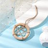 Ring with Star Wood Pendant Decoration HJEW-JM02200-2