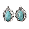 Synthetic Turquoise Pendants PALLOY-K001-043-1